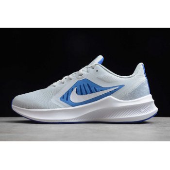 2020 Nike Downshifter 10 Pure Platinum Grey White Blue CI9981-001 Shoes